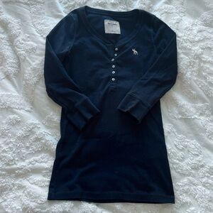 Vintage Abercrombie & Fitch Dark Blue Long Sleeve Henley Top